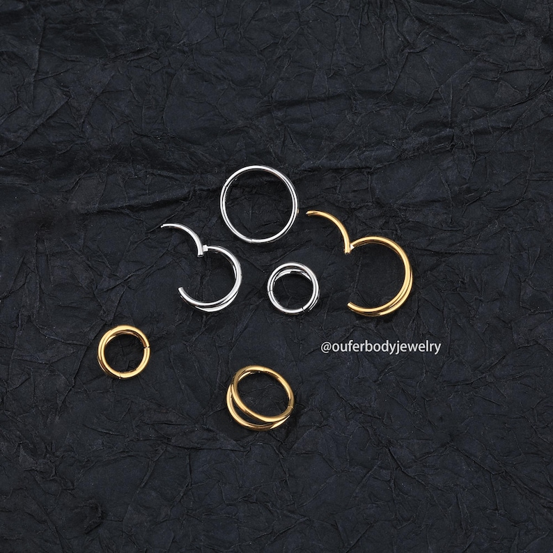 18G Doppel Hoop Septum Ring/Hinged Hoop/Tragus Hoop/Daith Hoop/Helix Hoop/Conch Hoop/Knorpel Ohrring/Geschenk für sie/Minimalistische Ohrringe Bild 6