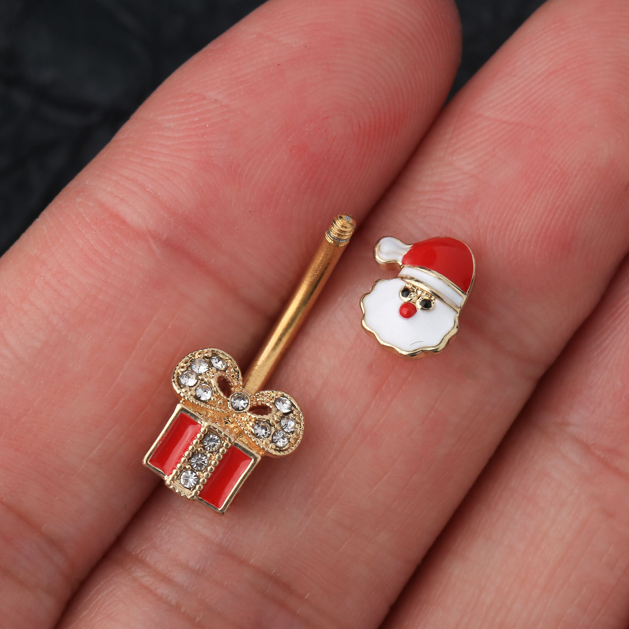 14G Santa Christmas Belly Button Jewelry/belly Button Etsy