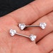 1Pair 14g CZ Double heart Nipple rings/Nipple Barbells/ Nipple Jewelry/Barbell Jewelry/ Nipple Piercing/Sexy Body Jewelry/ Barbell Piercings 