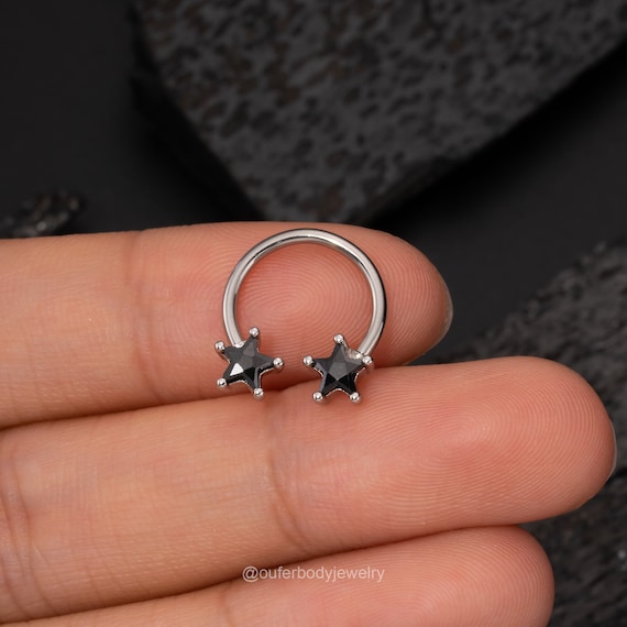 16G Star CZ Horseshoe Septum Ring/daith Earring/septum Piercing