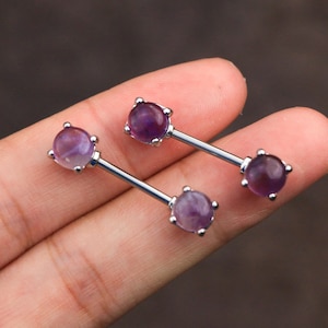14G Stone Nipple Ring/Nipple Barbell/Nipple Jewelry/Nipple Piercing/Sexy Body Jewelry/Barbell Jewelry/Barbell Piercing/Minimalist Jewelry