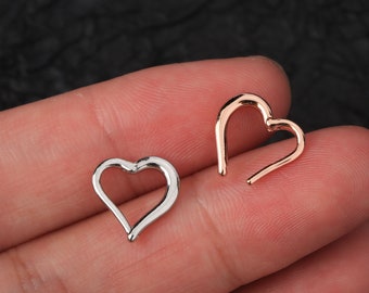 16G 316L Stainless Steel Heart Daith Hoop/Cartilage/Helix Hoop/Septum Hoop/Tragus Hoop/Nose Ring/Rook Jewelry/Lobe piercing/Gift For Her