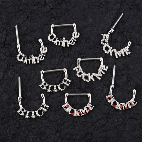 Letter k cheap nipple rings