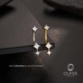 16G Rhombic zircon Dangle Rook Earring/Curved Barbell/Eyebrow Ring/Vertical Labret Jewelry, Gold/Silver 6mm 8mm