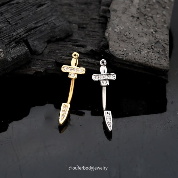 16G Dagger Eyebrow Ring/rook Barbell/curved Barbell/rook Earring