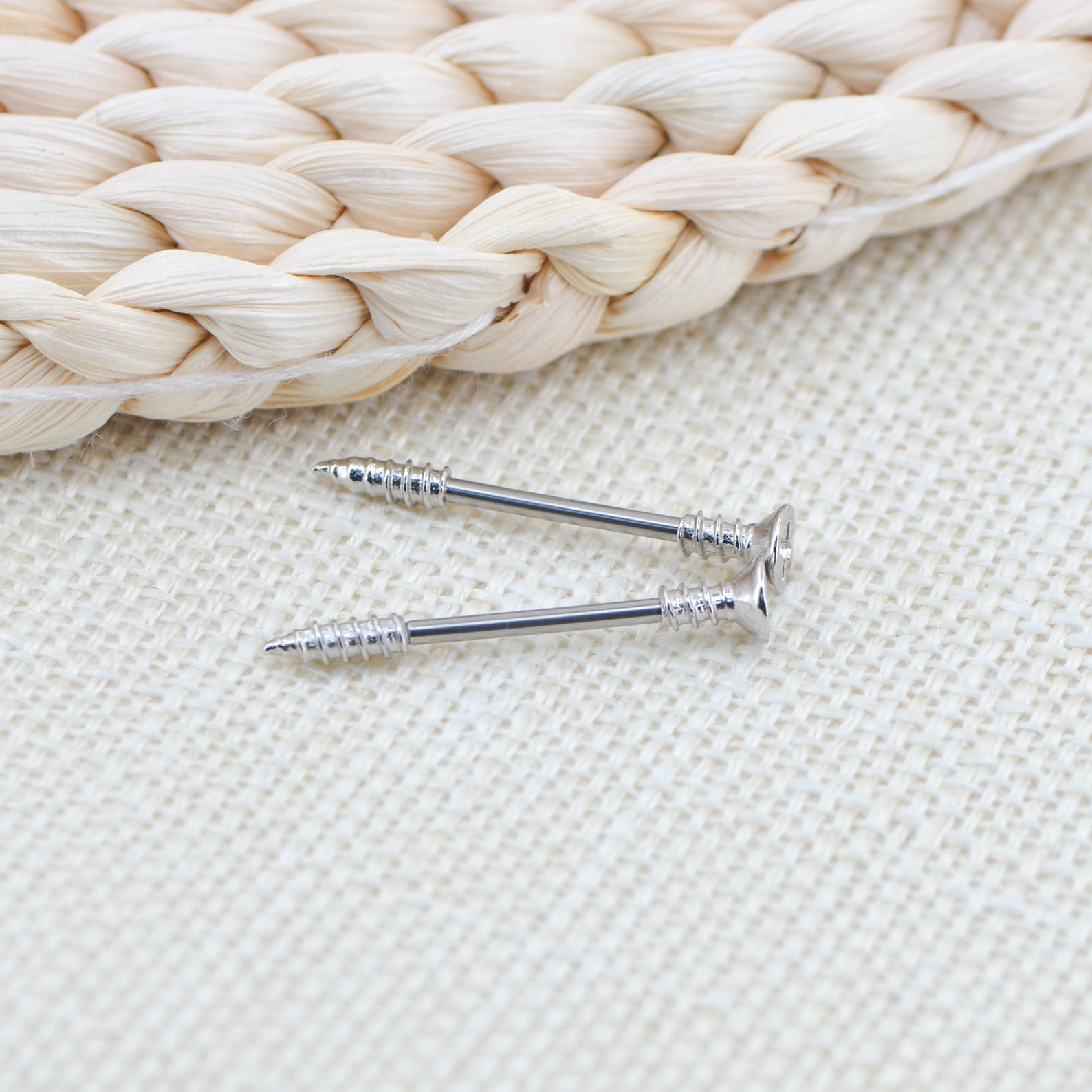 2PCS 14G Screw Nipple Rings Surgical Steel NIPPLE RING Etsy