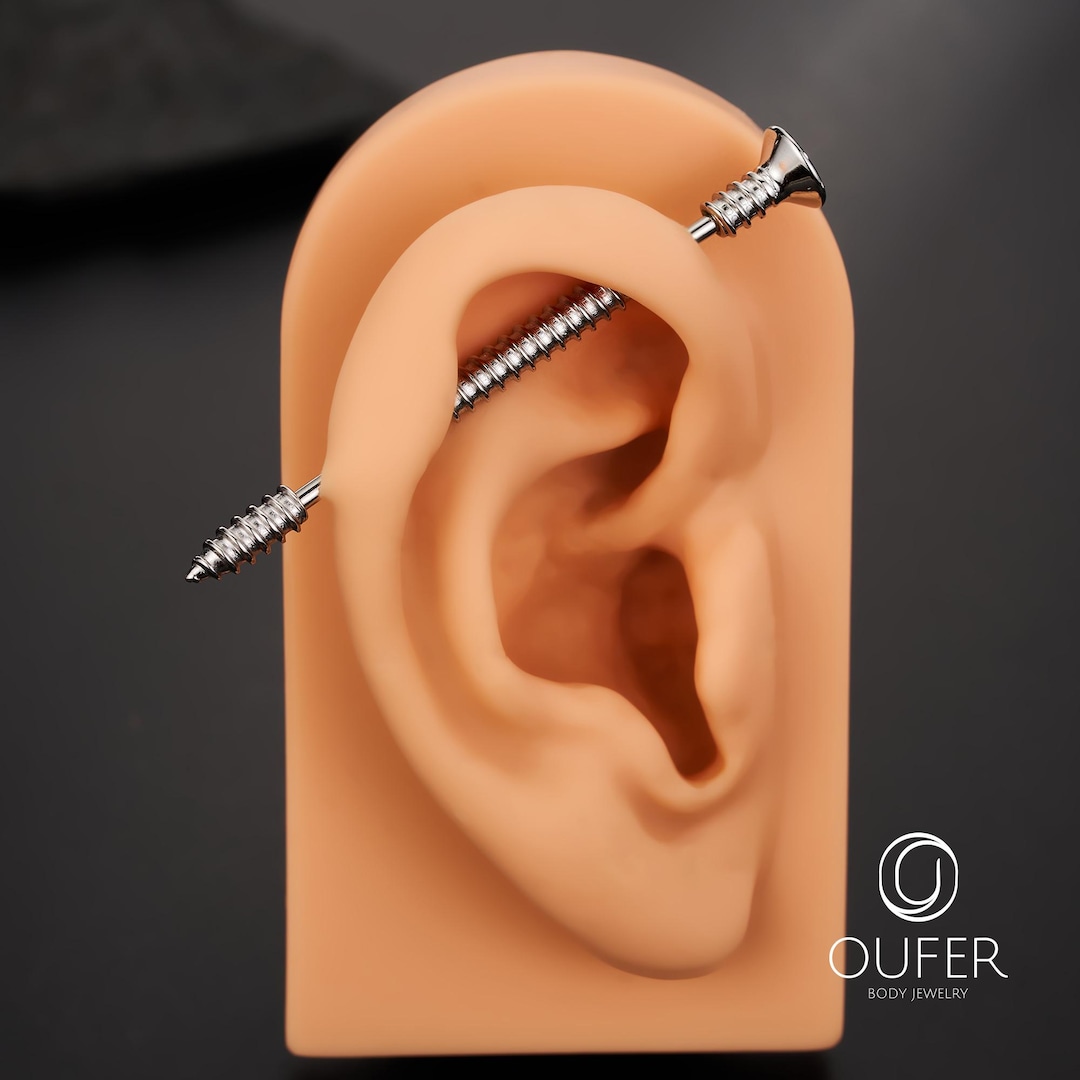 14G Screw Rod Long Nail Industrial Barbell/industrial Jewelry