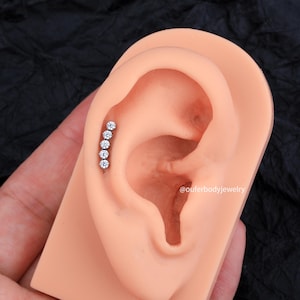 16G Titanium Threadless Cartilage Stud/Flat Back Stud Earring/Helix Stud/Tragus Stud/Surface Piercing/Lobe Studs/Conch Stud/Gift For Her