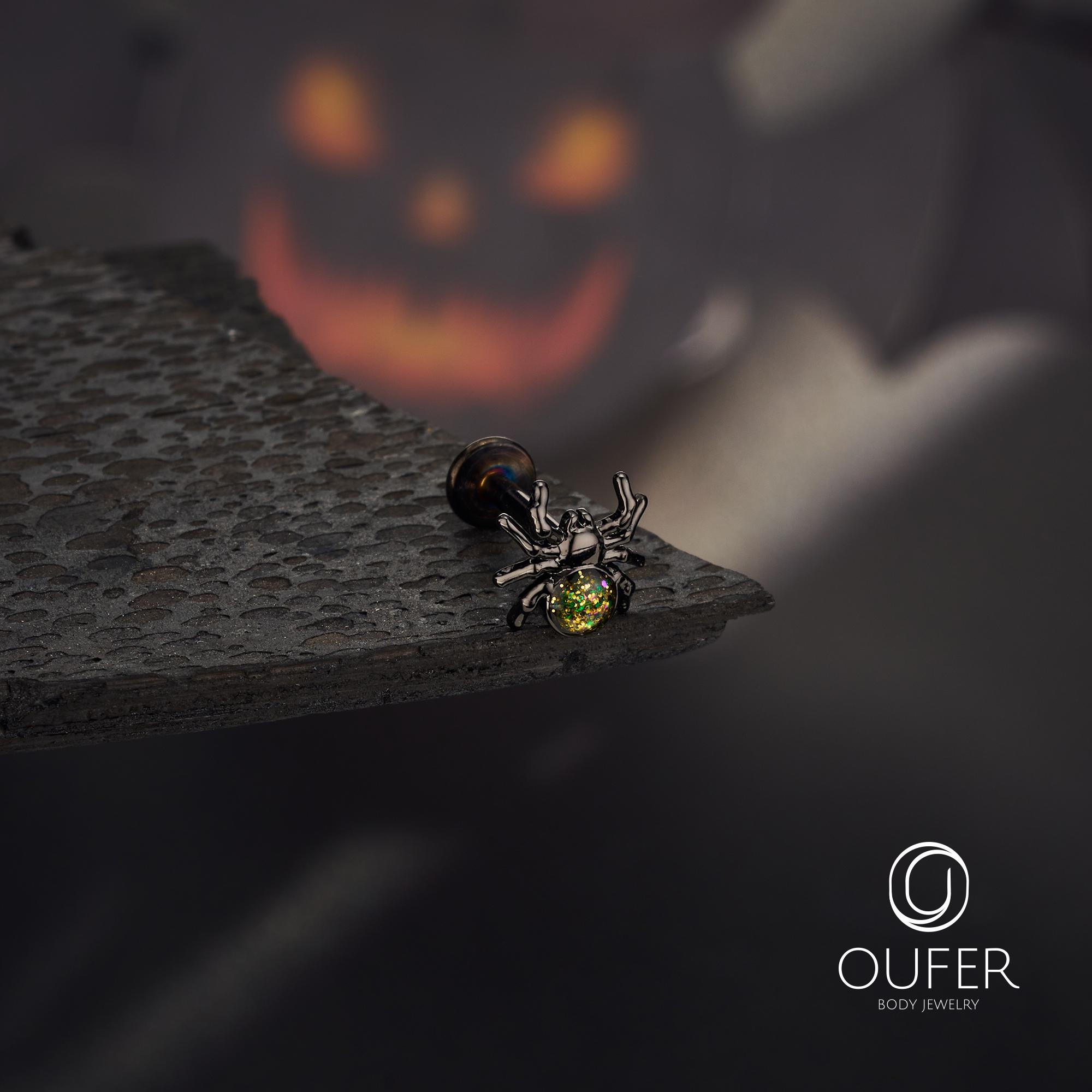 Melighting Orecchini per cartilagine a forma di zucca, per Halloween, piercing per setto nasale, 16 G, anello per setto, conchiglia, orecchini Daith per donne e uomini, 8mm, Acciaio inossidabile