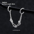 16G Ear Cuff Chain Earrings/Silver Huggie Chain Earring/Helix Hoop/CZ Dangle Chain Earring/Cartilage Earrings/Chain Ear Jackets/Lobe Earring