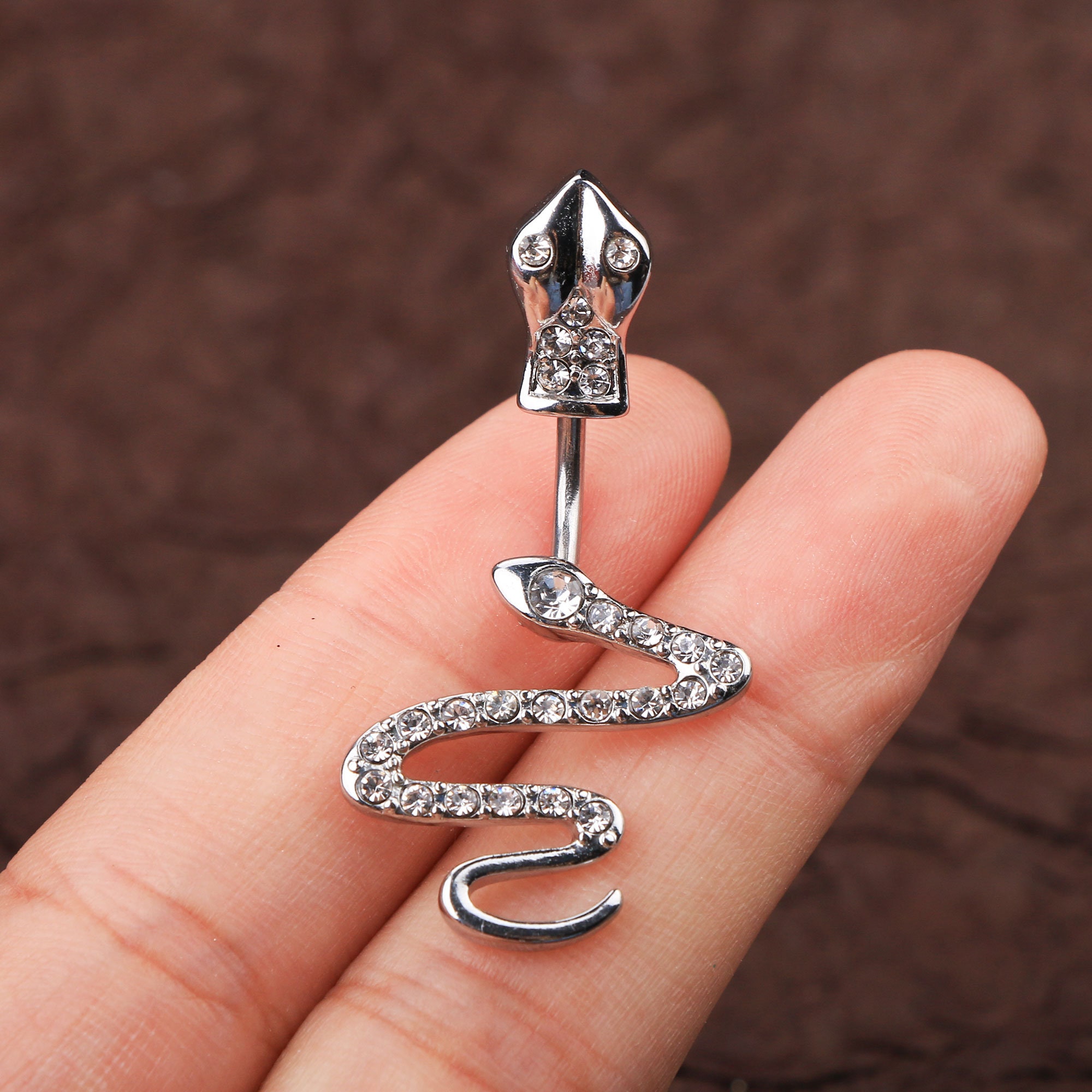Fashion Women's Belly Button Navel Ring Silver Snake Body Piercing Al