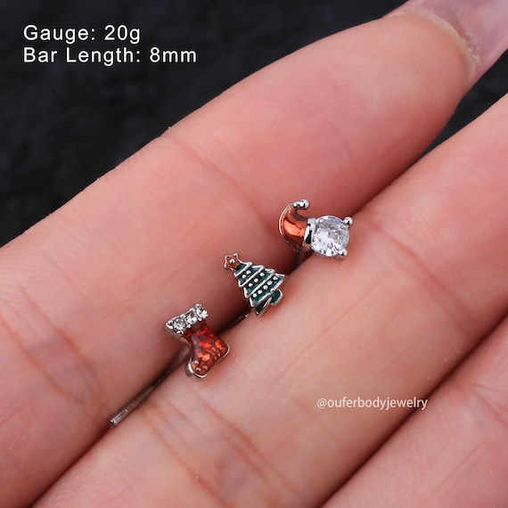 Nose Stud Stainless Steel Clear Gem Nostril Pin Straight L-Shape Bar  Piercing