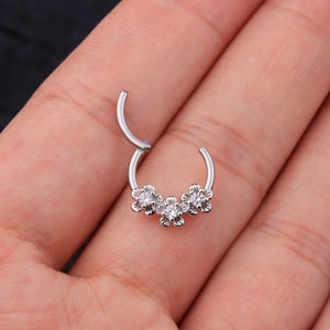 16G 316L Chirurgenstahl Cluster Hinged Septum Clicker/Knorpel Creolen/Helix Hoop/Daith Hoop/Nasenring/Septum Hoop/Ohrring Hoop/Geschenk für sie Bild 7