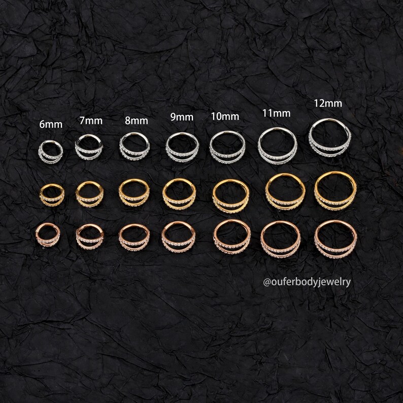 16G Double Hoop Nose Ring/septum Hoop Ring/cartilage Etsy