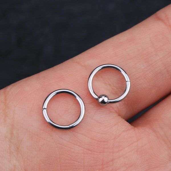 16G 2PCS Hinged Segment/Septum and Nose Ring/Nose Piercing/Daith Hoop/Septum Hoop/Eyebrow Hoop/Cartilage Hoop/Cartilage Piercing/Lip Ring