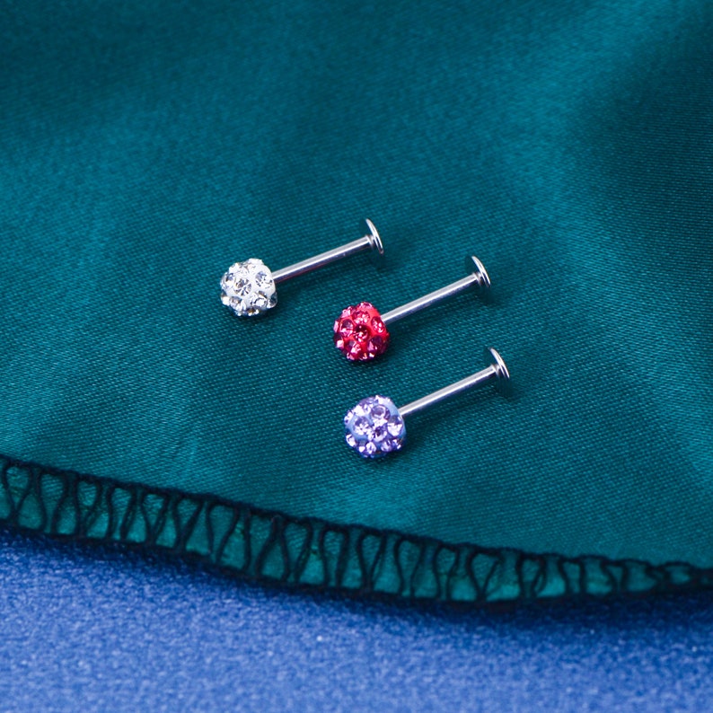 3pcs 16 Gauge CZ Lip Rings/ Labret Internally Threaded Etsy