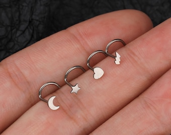 20g Implant Grade Titanium Celestial Nose Studs/Nose Ring/Nose Jewelry/Nose Jewelry/Nose Piercing/Nose Jewelry/Dainty Nose Ring/Gift For Her