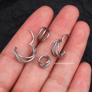 16G Titanium Triple Cartilage Hoop/Nose Ring/Tragus Hoop/Daith Ring/Helix Hoop/Conch Hoop/Lobe Earring/Minimalist Earring/Gift For Her