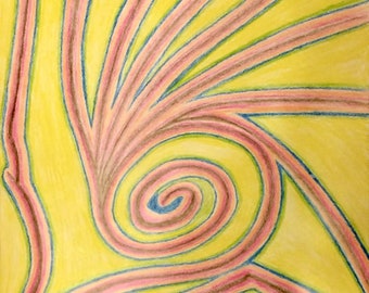 Abstract Drawing---14" x 17" Colored Pencil Drawing on Paper
