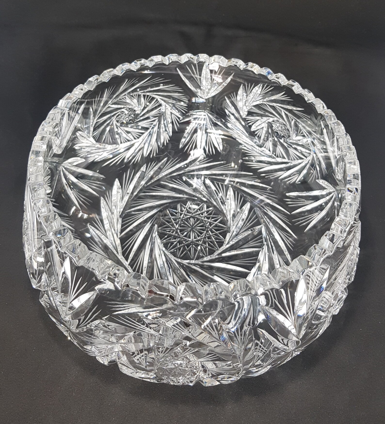 Lausitzer Pinwheel 24 9 Lead Crystal Bowl Etsy