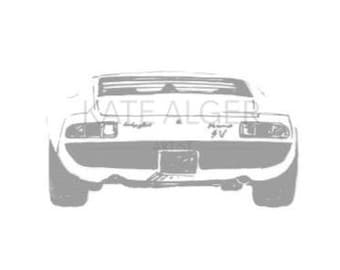 Carte de vœux Lamborghini Miura SV pour voiture classique. Vide à l’intérieur. Automobile art automobile automobile voiture amateur d’anniversaire spécial