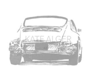 Carte de vœux porsche 912 pour voiture classique. Vide à l’intérieur. Art automobile rétro vintage 911 anniversaire mariage spécial