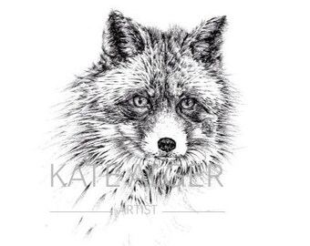 Le renard de Fred - carte de vœux vierge. Anniversaire Faune britannique renards ourson nouvelle baby shower naissance anniversaire beaux-arts fête des mères foxy fait à la main