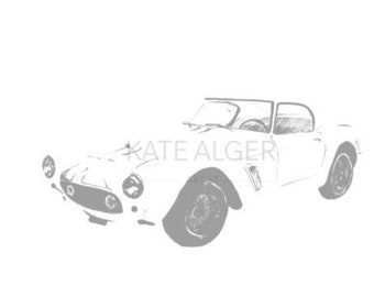 Carte de vœux de voiture classique Ferrari 250 SWB. Vide à l’intérieur. Art automobile anniversaire de mariage sport automobile course rétro