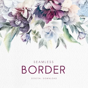 Blumenrand, Pfingstrose Rahmen, Aquarell blaue und violette Blumen, Hochzeit einladen Karte, Digitale Blumen Clipart PNG, Digitaler Download PNG