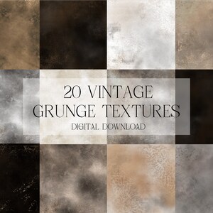 Vintage grunge textures, Old paper textures, Beige and brown, Digital download