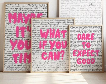 Set of 3 Motivational Digital Prints, Uplifting Quote Inspirational Wall Art, Positive Quote Posters for Office, Home & Living Room Decor