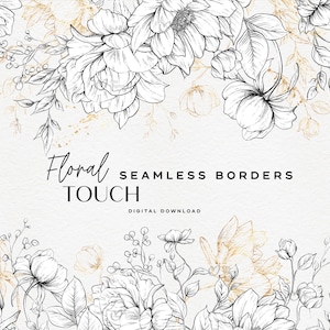 Monochrome Blumen floralen Rahmen, Monochrome Blumen, Hochzeit Rahmen, Botanische Blumen, Clipart Blumen, digitale Blumen Clipart PNG, digitaler Download