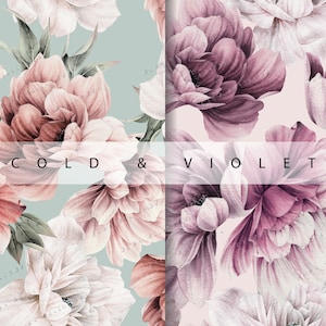 Watercolor, peonies, Seamless flower patterns, Printable sublimation designs