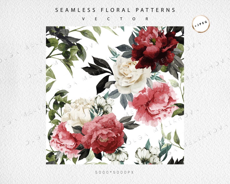 +JPEG Vector floral patterns