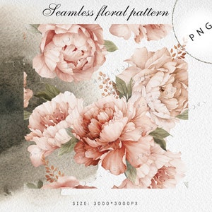 Seamless Floral Pattern | Digital Paper | Watercolor Clipart | PNG - Etsy