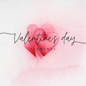 Valentijnsdag | Aquarelharten | PNG-elementen