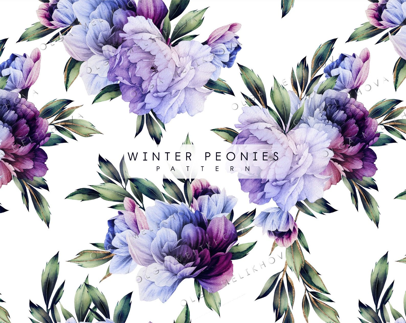 Seamles Floral Pattern, Watercolor Peonies, Digital Floral Paper - Etsy