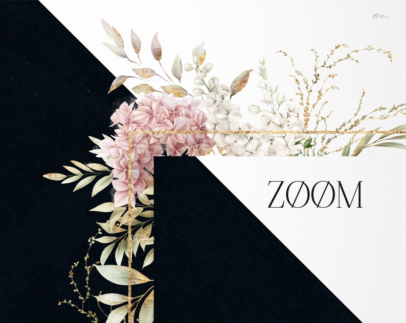 Floral Frame Garden Flower Frame Greenery Frame Wedding Etsy