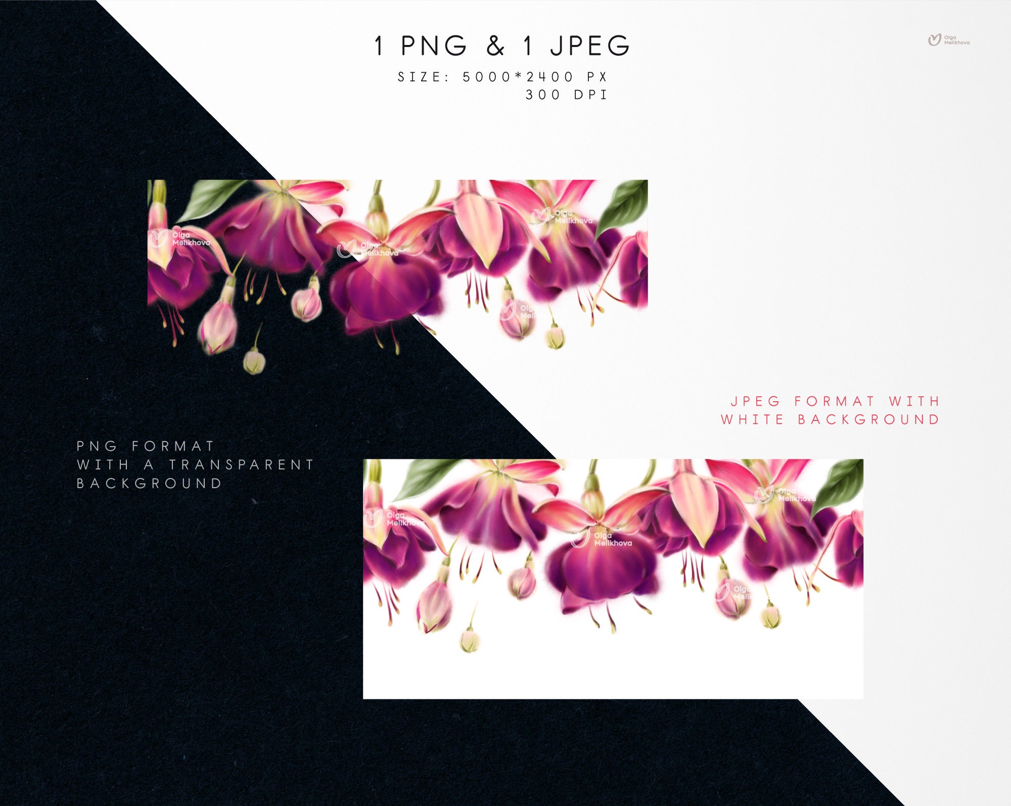 Floral Border, Fuchsia Border, Pink Florers, Wedding Invite Card ...