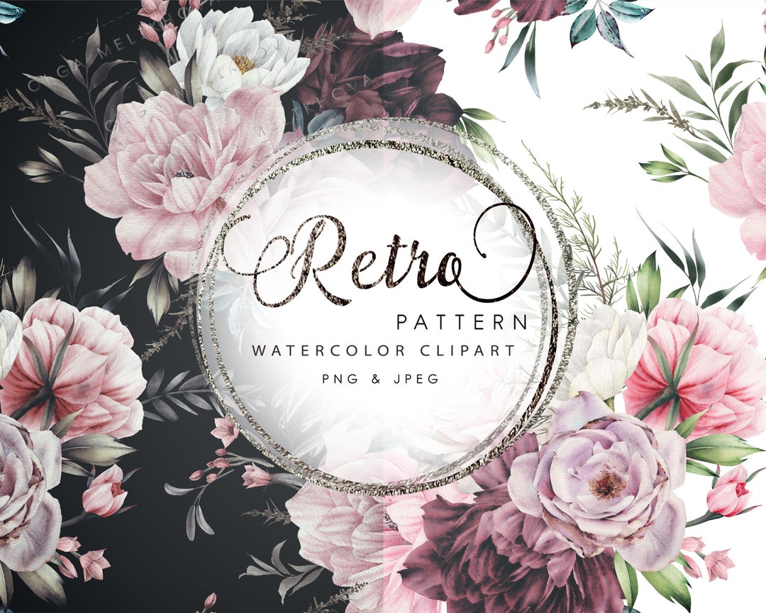 Seamless Floral Patterns, Digital Paper PNG, Watercolor Flowers - Etsy