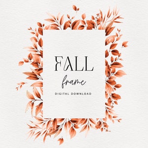 Floraler Rahmen, Herbst Bordüre, Aquarell grün für Einladungen, Journal Seiten, Hochzeit Blumen Clipart png - kommerzielle Nutzung