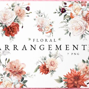 Floral arrangements | Bouquets of flowers cliparts | Digital floral clipart PNG