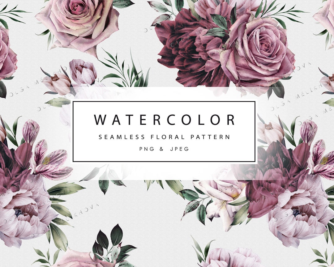 Seamless Floral Patterns | Watercolor Flowers | Digital Paper - Etsy