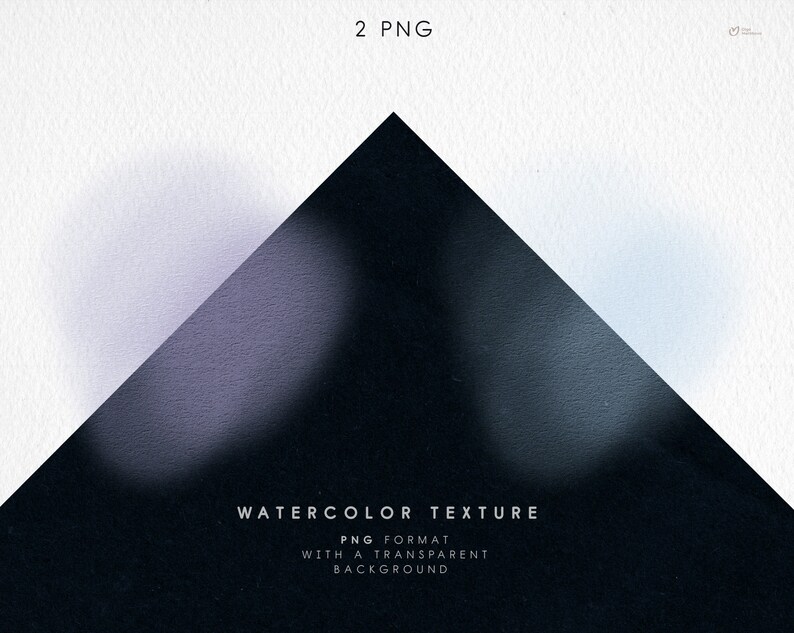 May include: Two watercolor textures in PNG format with a transparent background. The textures are a light blue and a light purple.