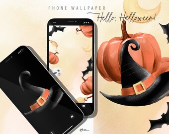 Halloween background, Digital Phone Wallpapers, digital download art
