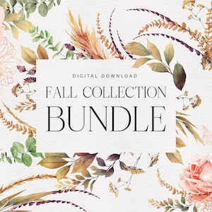 Bouquet floral d'automne, collection d'automne Border-frames, Carte d'invitation de mariage, Bouquets, Clipart floral numérique PNG, Clipart numérique PNG