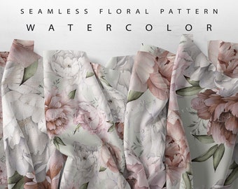 Peony seamless pattern, digital download prints, Patterns for fabric, scrapbooking, Floral paper, Pattern PNG