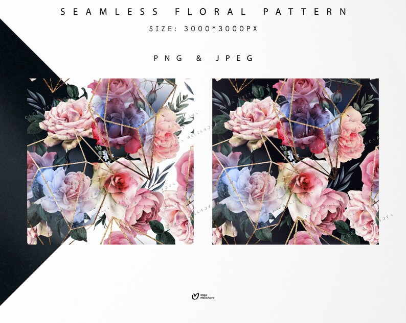 Seamless Floral Patterns Roses Digital Paper PNG Pattern - Etsy