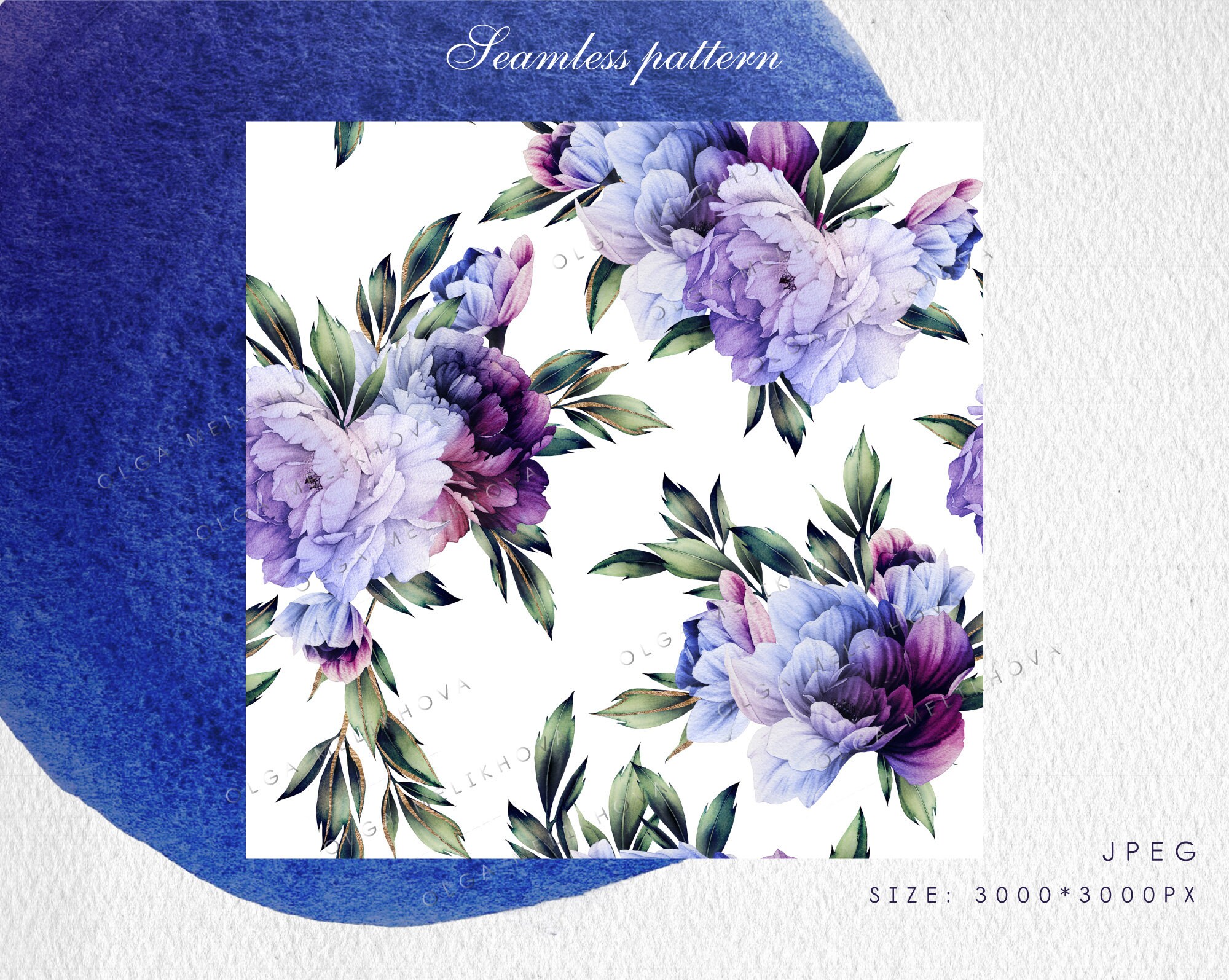 Seamles Floral Pattern, Watercolor Peonies, Digital Floral Paper - Etsy