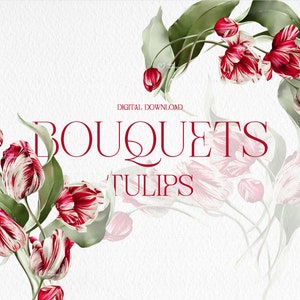 Bloemen boeketten clipart, tulpen boeketten png, aquarel bloem clipart, gebladerte, afdrukbare sublimatie ontwerpen, digitale clipart png